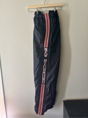 Vintage Nylon Track Pants with Red Stripe